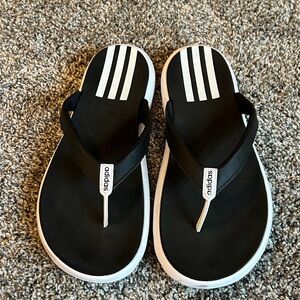 Adidas Black and White Flip Flops